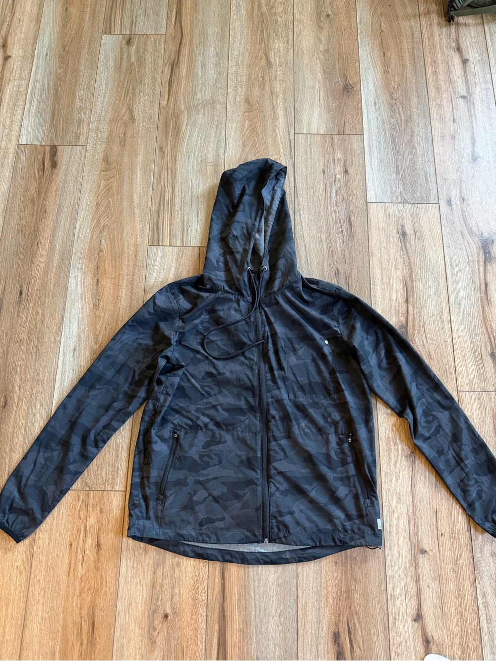 Vuori Black Camo Hooded Windbreaker